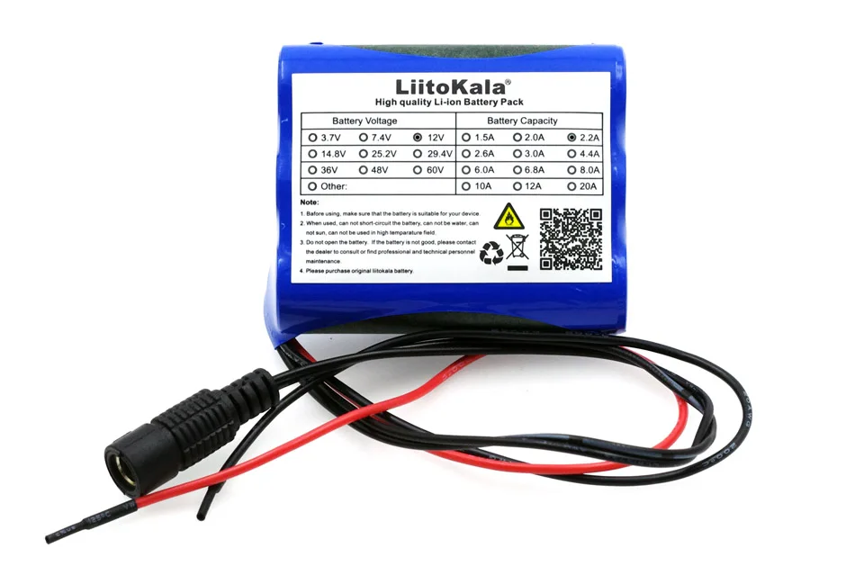 12V 2.2ah 18650 2200 mAh baterías LED batería de litio cronológica monitoreo de batería de carbono