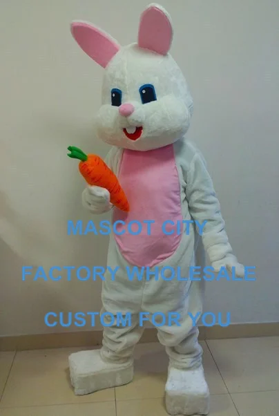 

New Arrival Lovely Pink & White Easter Bunny Rabbit Bugs Mascot Costume Cartoon Character Bunny Outfit Suit Fancy Dress SW793