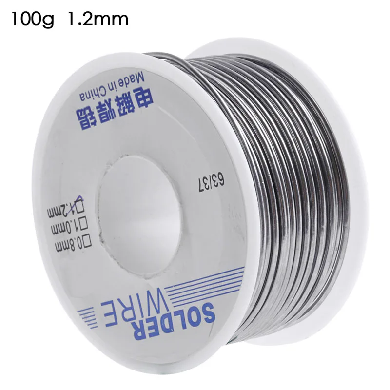 100g 0.6/0.8/1/1.2/1.5/2MM 63/37 FLUX 2.0% 45FT Tin Lead Tin Wire Melt Rosin Core Solder Soldering Wire Roll No-clean