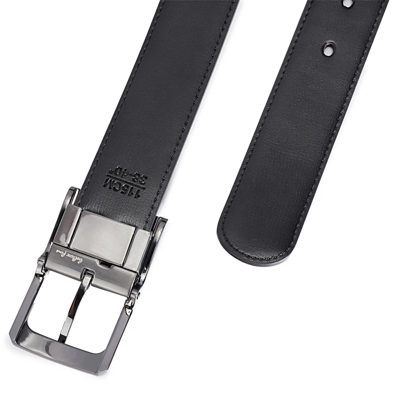 1Pcs Men\'s Genuine Leather Reversible Belt Rotated Buckle Two In One Big And Tall