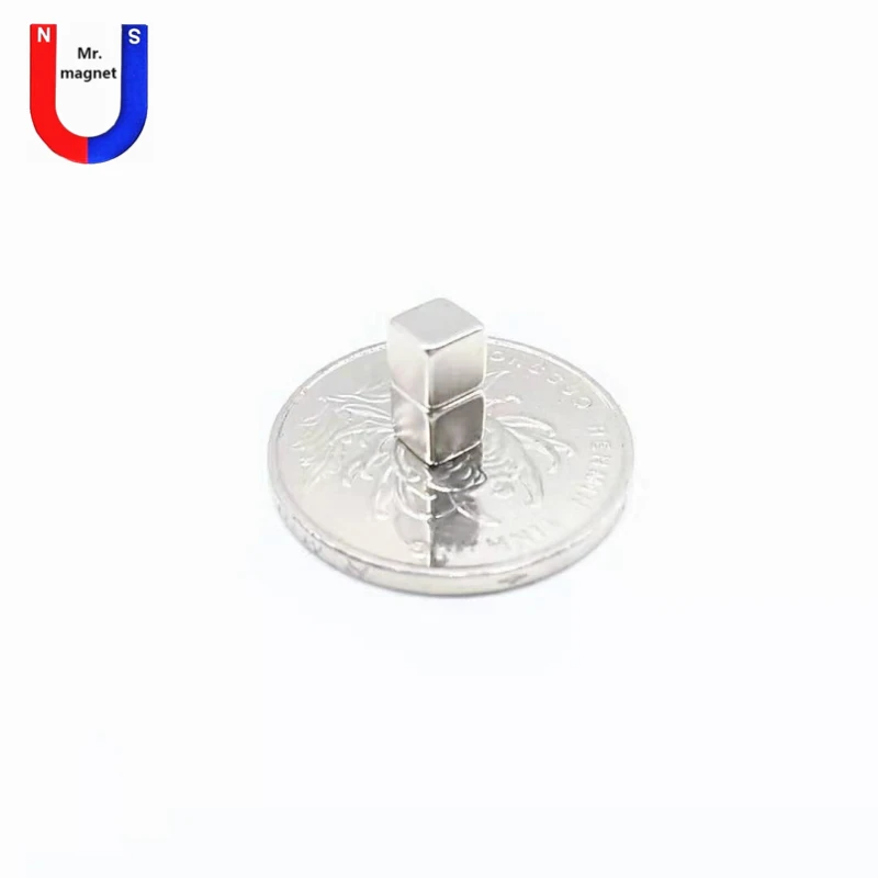 50pcs Hatalmas N35 Neodímium magnets 5*5*5mm szuper Erős Téglatest Harmadik hatvány Másodpéldány Nikkel plated Rare Föld magnets