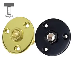 Tooyful Round Jack Plate Socket Connector 1/4' 6.35mm for Electric Bass Guitar Black