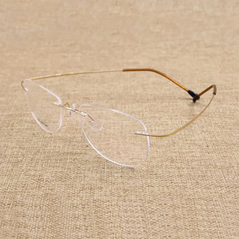 Fashion Rimless Eyeglasses Frame Optical Glasses Titanium Memory Alloy High Quality Prescription Eyewear for Men and Women