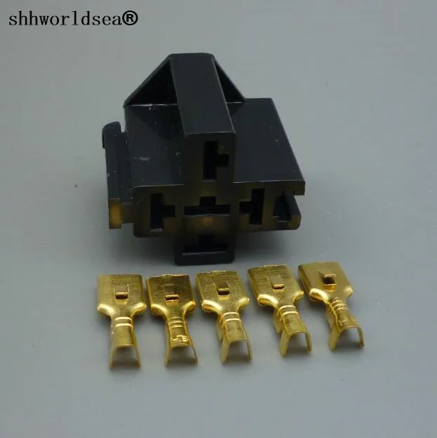 

shhworldsea 50PCS 5P Automotive Car Auto Relay Sockets,5 Pin Mount, Series Relay connector plug Free Shipping