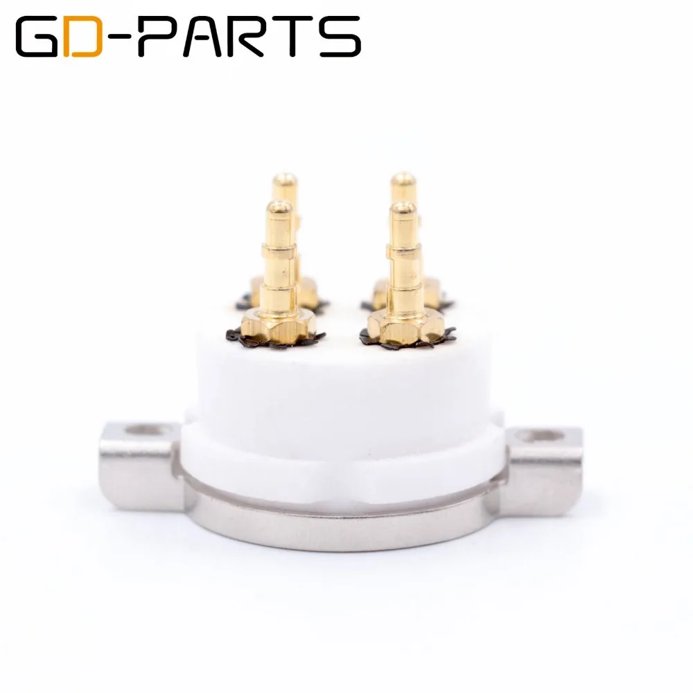 GD-PARTS 2PCS 4pin Ceramic Tube Socket Valve Base For 2A3 300B PX4 5Z3P 5U4G 274A 45 71 Vintage Amplifier DIY Gold Plated