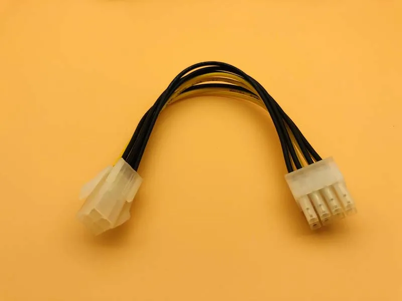 5 pces 20cm atx 4pin macho para 8pin fêmea eps adaptador de cabo de alimentação cpu fonte de alimentação conversor de cabo para mineração btc mineiro