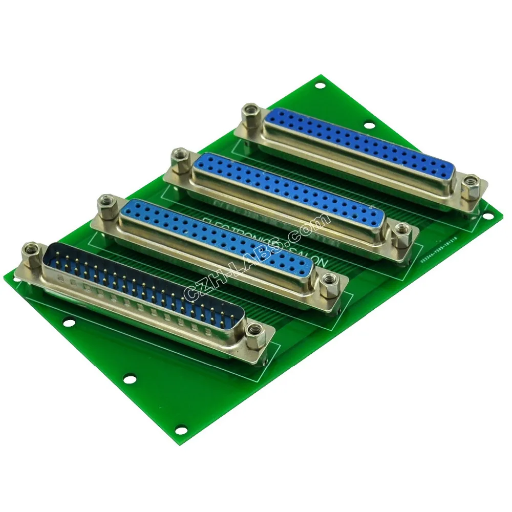 ELECTRONICS-SALON Panel Mount DB37 1 Male 3 Female Buss Board, DB-37 Busboard, D-Sub Bus Board Module.