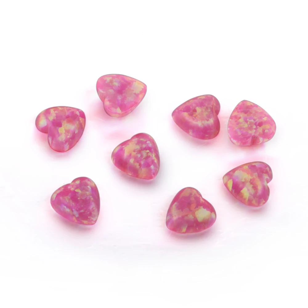 50pcs/lot OP42 Heat Cabochon Flat Bottom Loose Synthetic Opal Stone for Jewelry Making