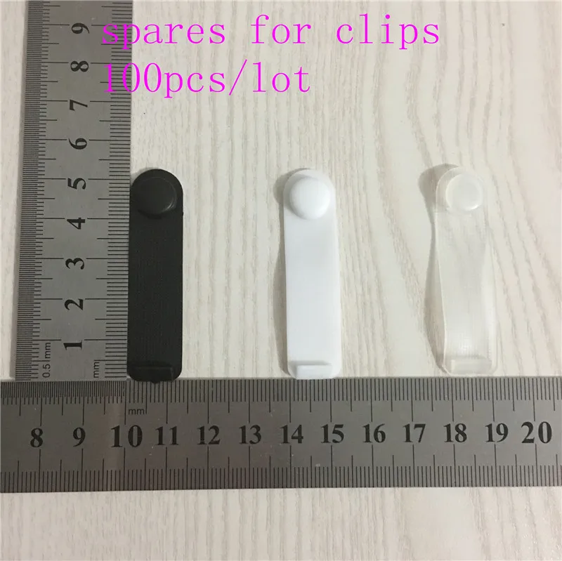 (100 pieces/lot) 52mm*14mm Black Plastic white clear for garter clips spares
