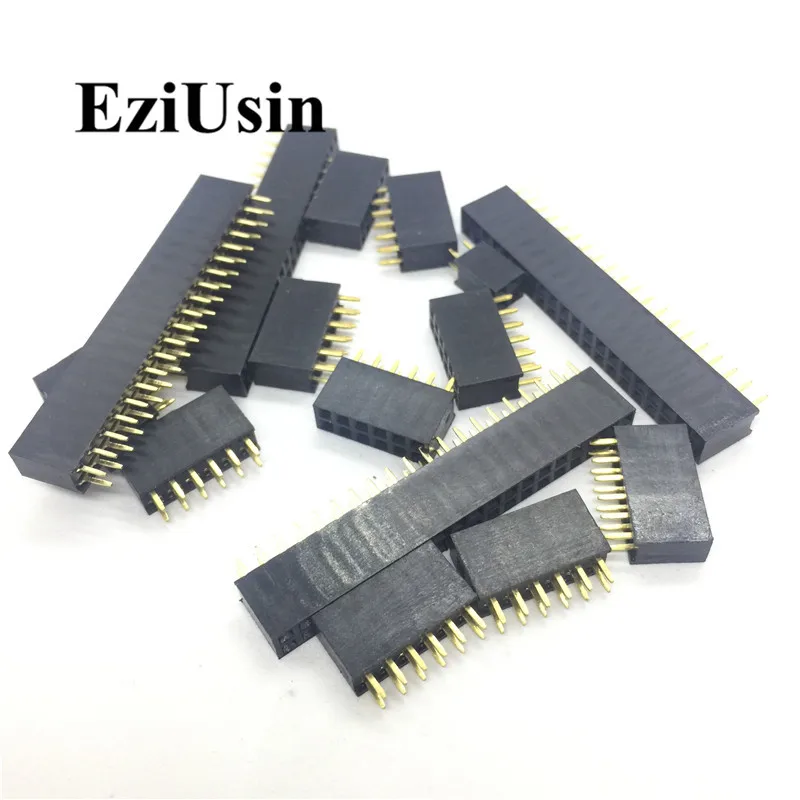 2.54mm Double Row Female 2~40P Breakaway PCB Board Pin Header socket Connector Pinheader 2*2/3/4/6/10/12/16/20/40Pin For Arduino