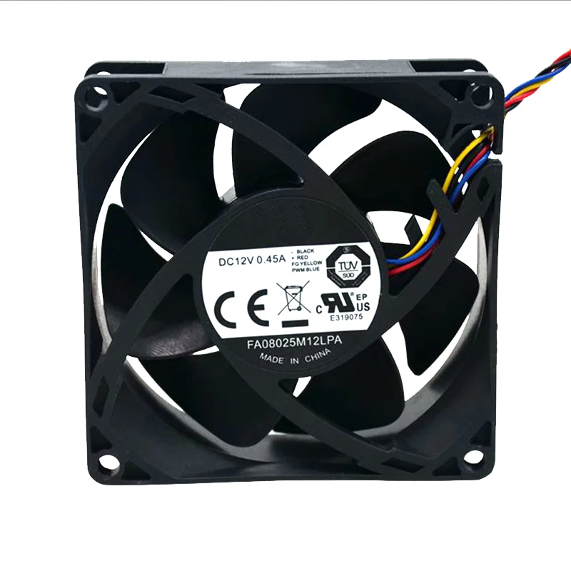 

2pcs New fan For Cooler Master FA08025M12LPA 8025 80MM 8cm Computer case CPU Cooling fan 12V 0.45A fan with PWM 4pin