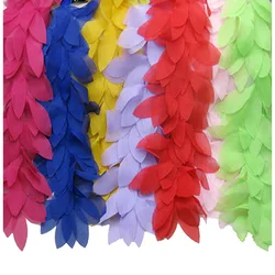 5 yards/lot Leaves 3D Chiffon Flower Lace Boa Sewing Trims Fringe Lace Ribbon Bow accessories DIY Material
