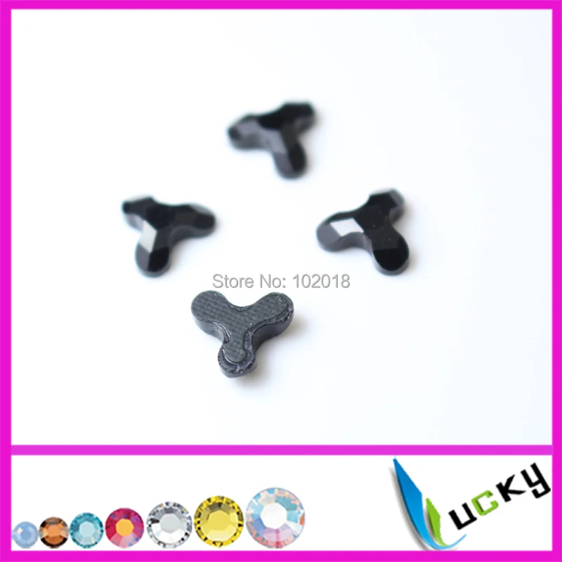 2015 new design shaped crystal 144pcs 8x8mm hotfix dmc jet/black color  rhinestones strong glue good water and heat test