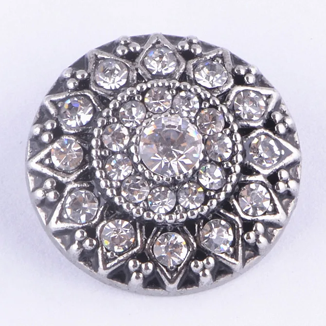 KZ1269 Fashion beauty Rhinestone Round crystal 18MM snap buttons fit snap bracelet snap jewelry wholesale