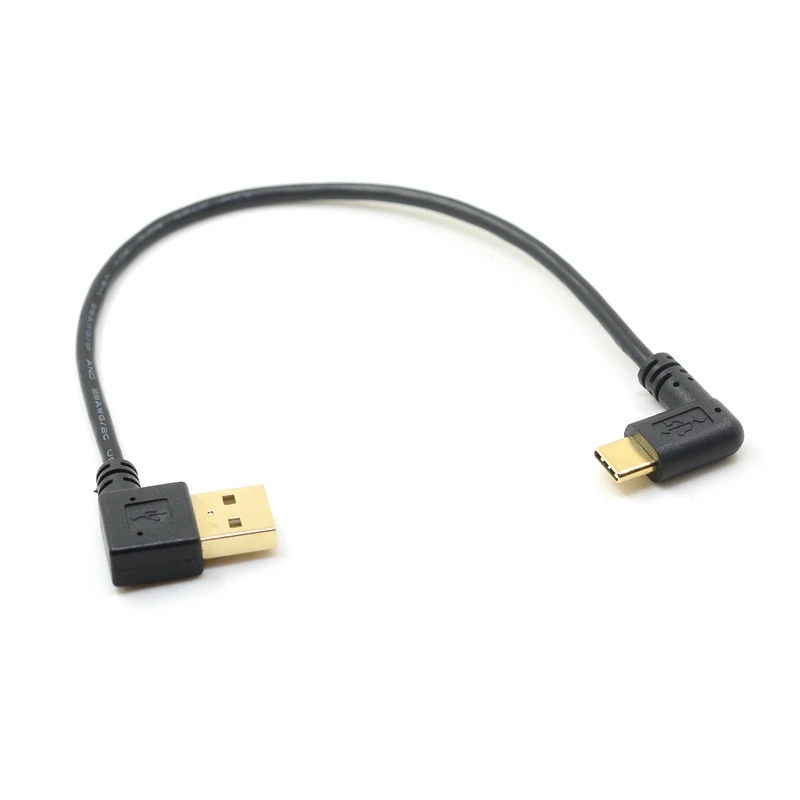 고속 충전 C타입 USB 케이블, 90 도 벤드 게임 충전 케이블, 안드로이드 휴대폰 충전기, 90 각도 C타입 데이터 코드, 25cm