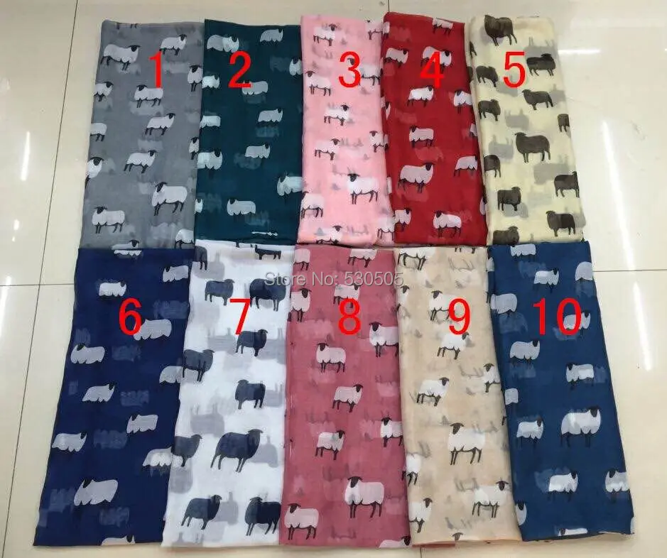 

ladies fashion Welsh/Scottish Suffolk black face sheep print scarf free shipping