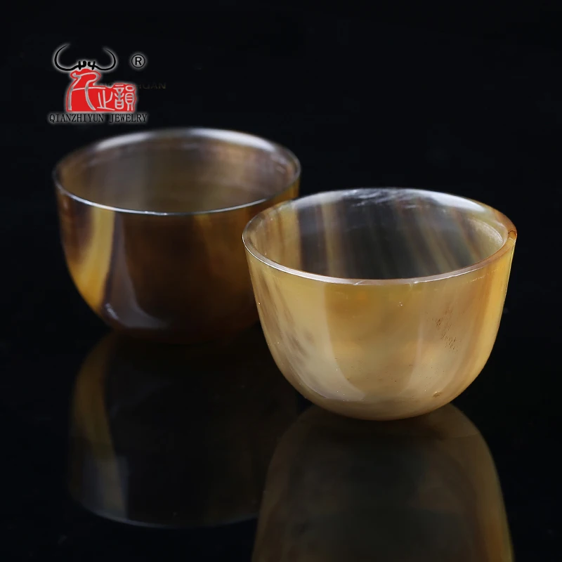 Tibetan yak horn wine cup horn set with horn set bauble.