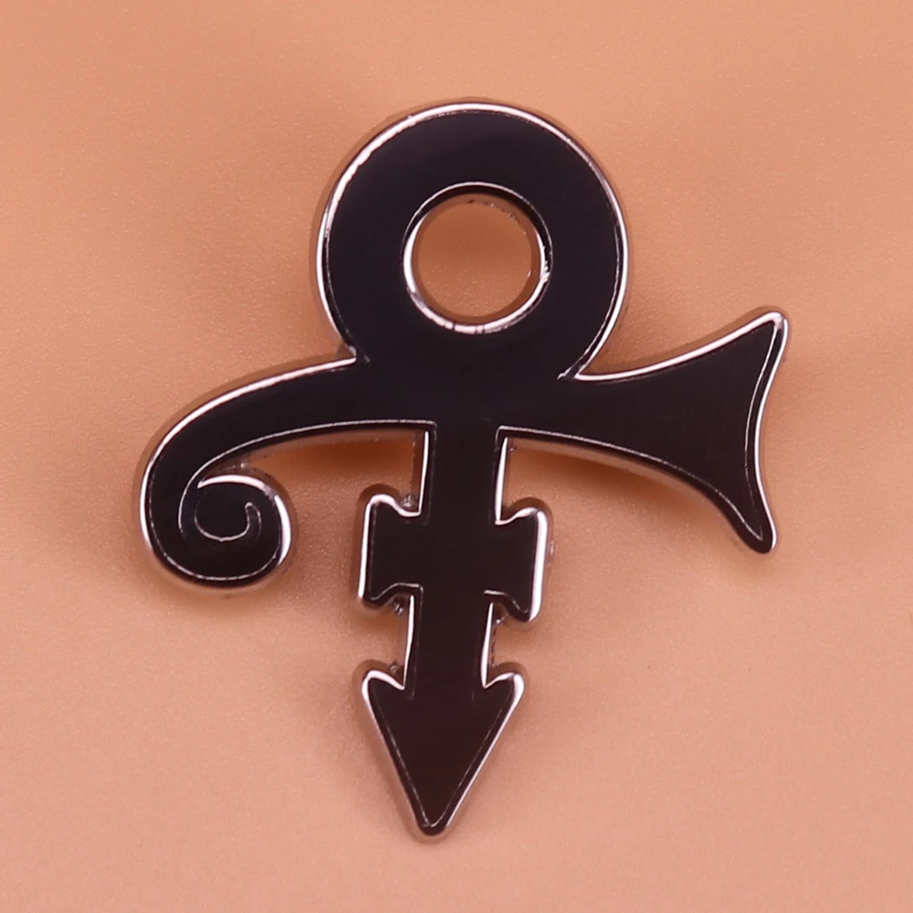 Prince pin bisexual symbol brooch fans tribute commemorative badge art musical jewelry shirts jacket accessories black