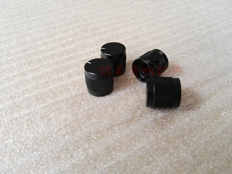 Srebrny/czarny średnica 15mm wysokość 15mm wzór paskiem w całości z aluminium solidne pokrętło wzmacniacza hifi pokrętło głośności pokrętło potencjometru