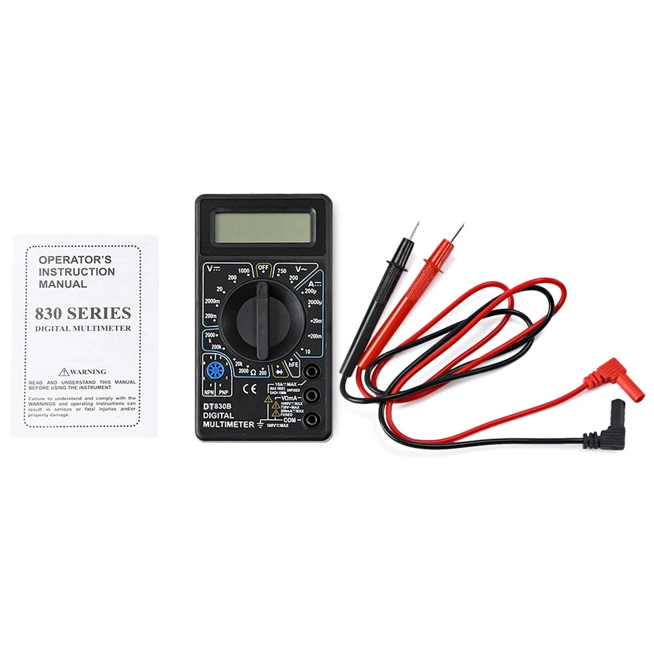 Hot Sell DT-830b Digital LCD AC DC Voltmeter Ammeter Ohm Tester Multimetro Multimeter Buzzer Diagnostic-tool Free Shipping