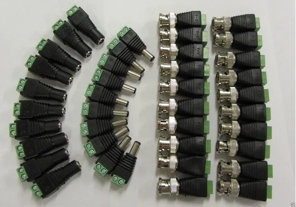 40PCS  CAT5 TO BNC Passive Video and Power Balun Transceiver