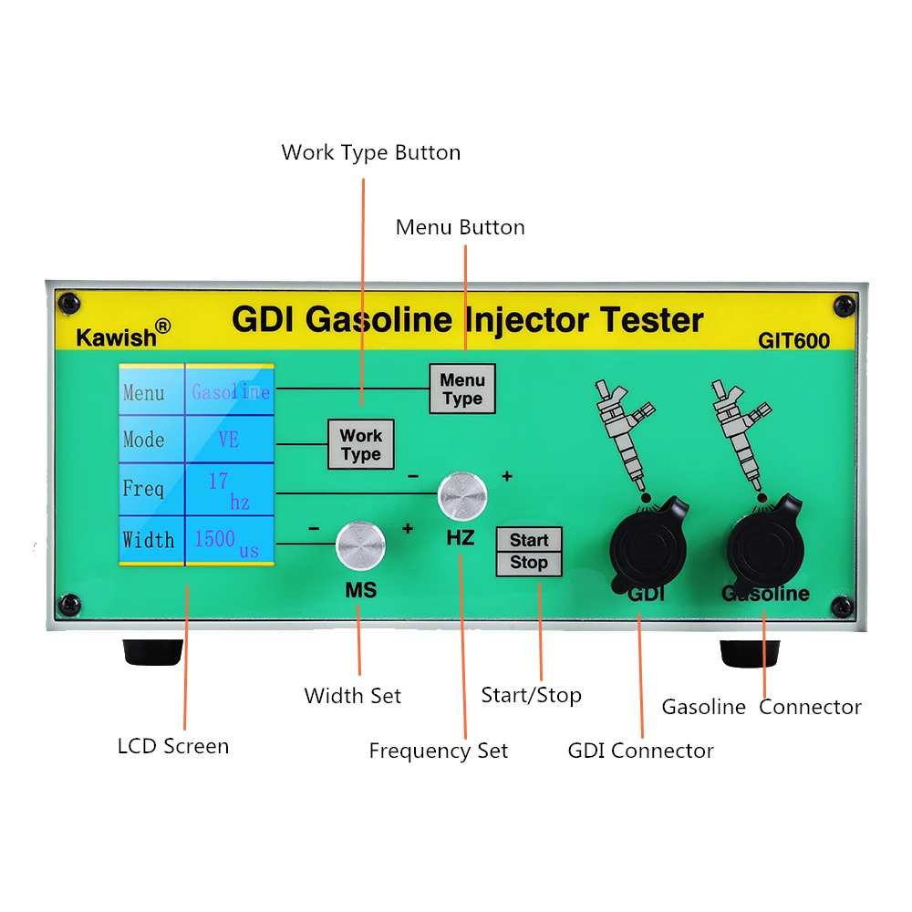 2pcs Latest  GIT600 GDI/FSI gasoline injector tester petrol injector tester car injector tester Gasoline Direct Injection tester