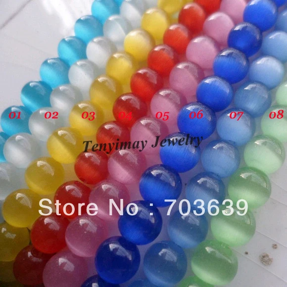 

Fashion 10mm Cat's Eye Beads Opal Loose Beads Wholesale 5 Strands/Lot(about 40cm/strand) Free Shipping