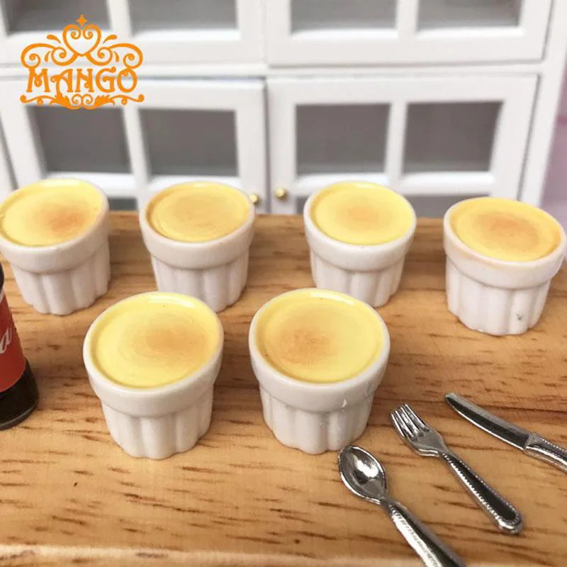 5PCS/Lot 1:12 Miniature Dollhouse Custard Pudding for Blyth Doll House Pretend Food Kitchen Toys