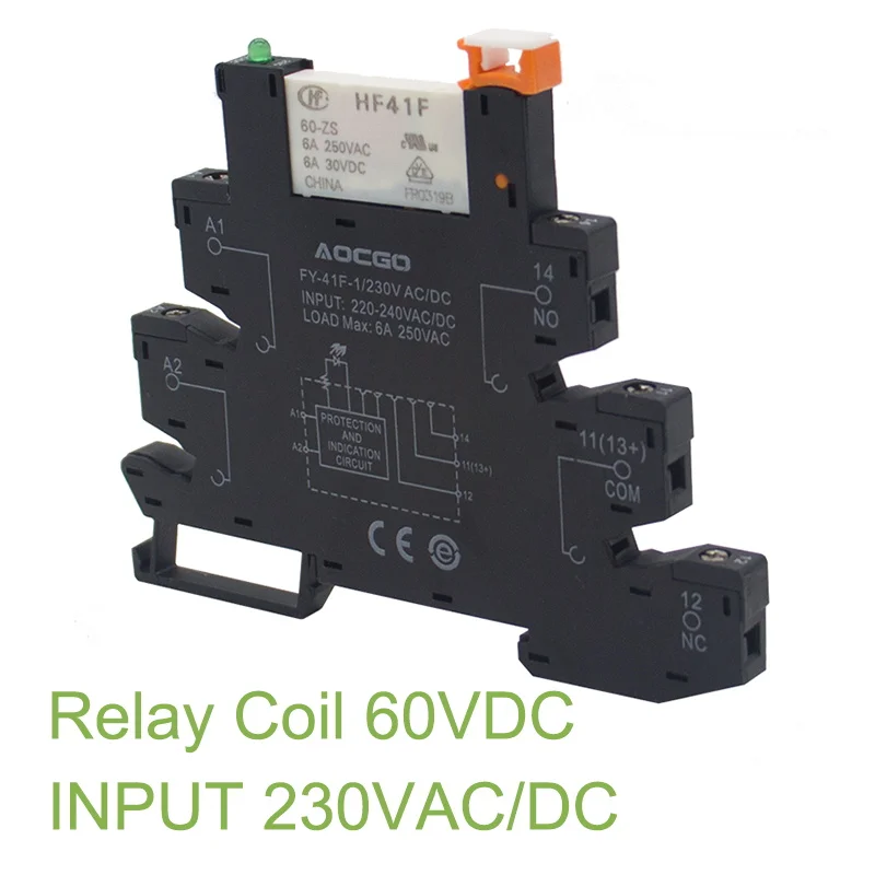 Slim Relay Mount On Screw Socket with LED and Protection Circuit 230VDC/AC