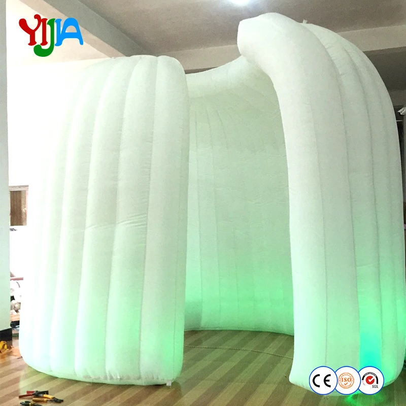 

Hot Sale High Quality White Photo Booth Enclosure LED Lighting Inflatable Dome Tent For Party Wedding Fun