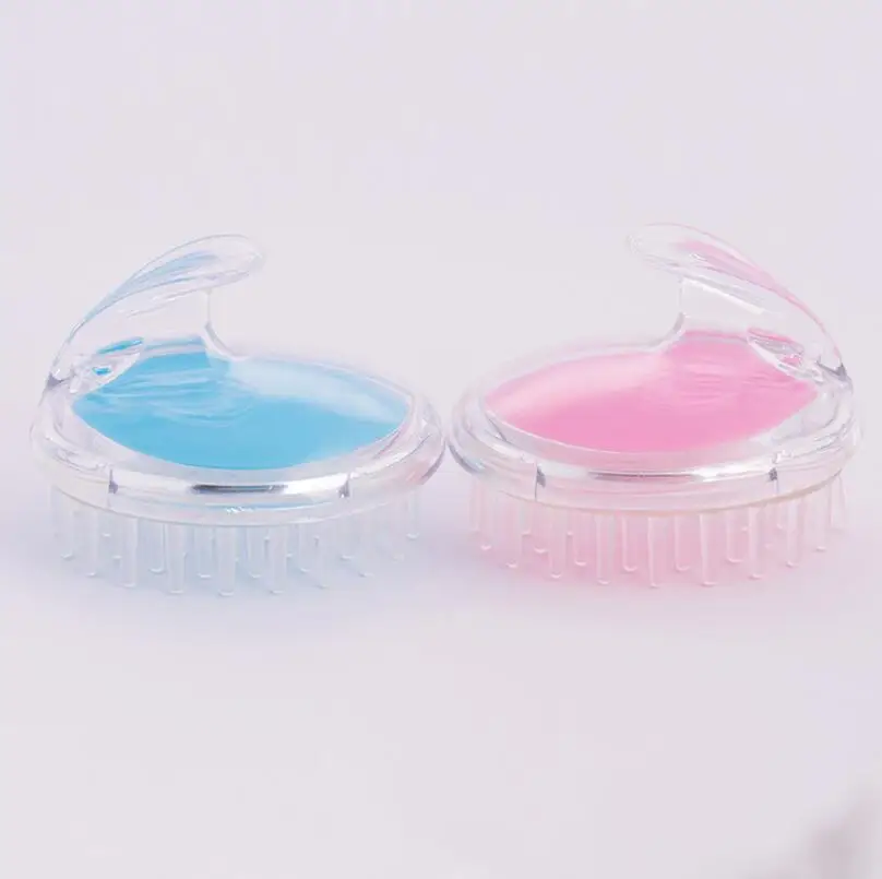 

Round silicone head massager to wash brush massage scalp itching bath plastic head meridian comb LX2479