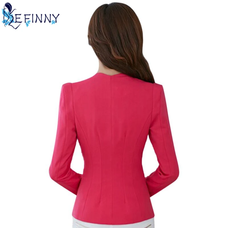 New Female Formal Solid Color Single Button Slim Fashion Office Business Suit Casual Jacket Women Coat Outwear