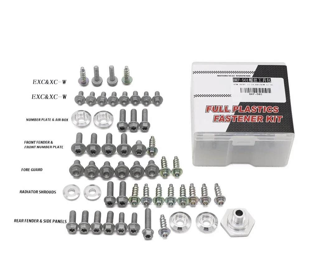 

Hardware Bolt Full Plastics Fastener Kit For SX XC EXC XCW Factory Style Motorcycle Motocross Dirt Bike Part