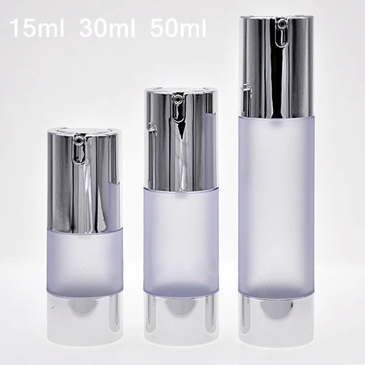 

30pcs/lot 30ml frosting airless pump bottle with silver cap,high quality Vacuum Bottle,empty cream container