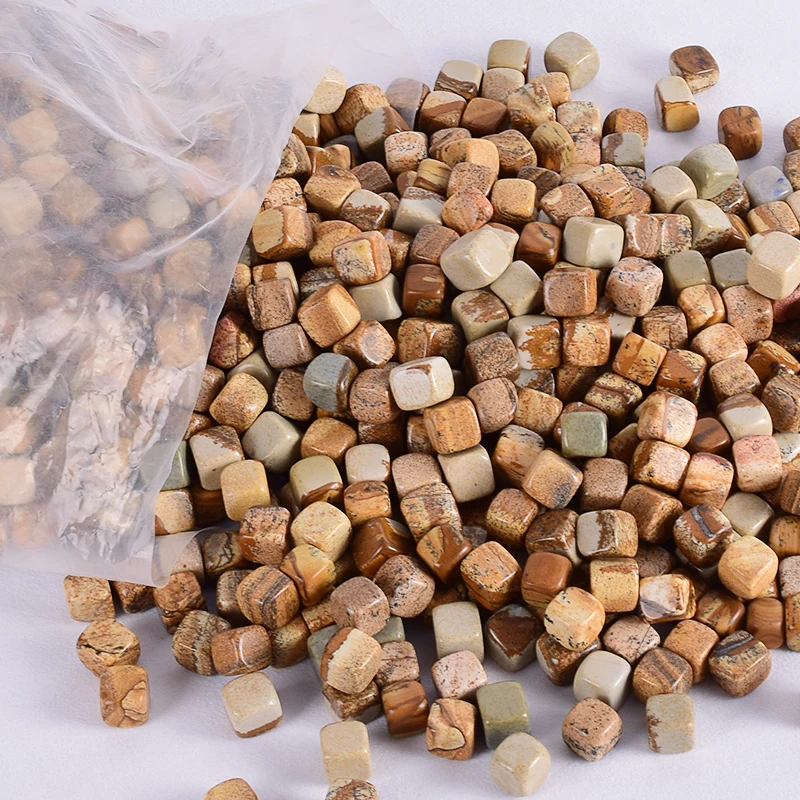 

Wholesale Natural Picture Jasper tumbled stone natural rock mineral Irregular polishing bead for Chakra garden home decoratio