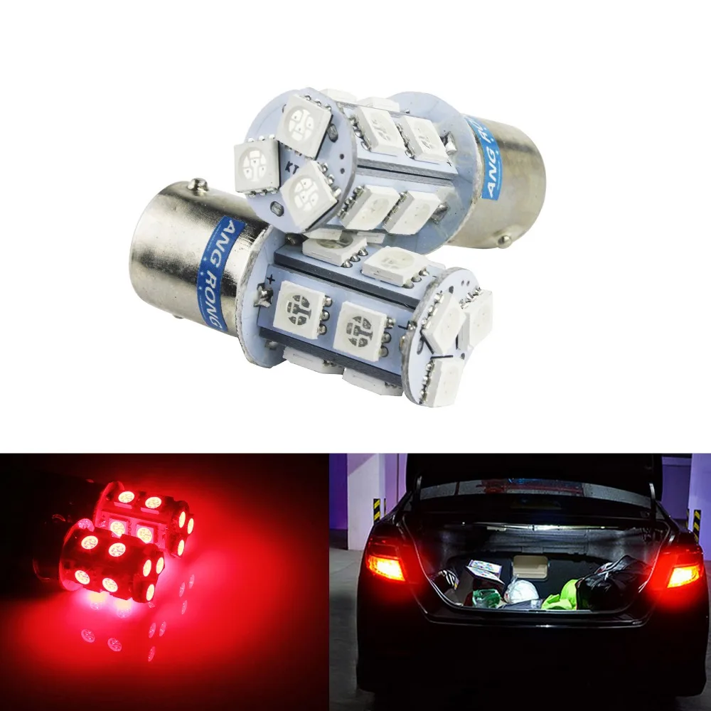 

ANGRONG 2x 5050 SMD LED R5W R10W 1156 BA15S 382 P21W Red Car Tail Brake Stop Light Bulb 12V Auto Vehicles Parking Lamp Red