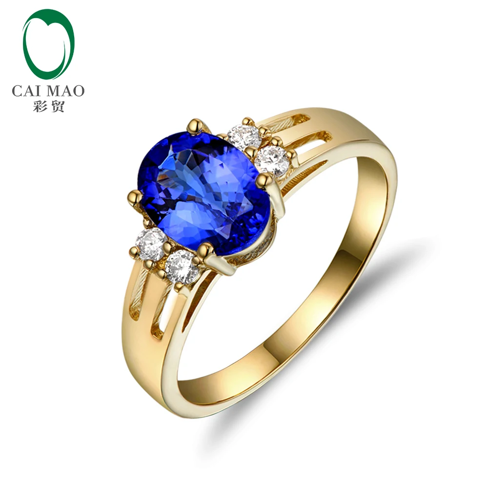 

Caimao Jewelry 14kt Yellow Gold Natural 1.1ct Tanzanite & Diamonds Engagement Ring