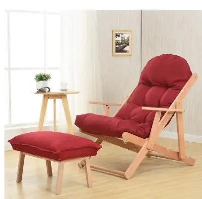 Balcony reclining chair. Real wood cloth art sofa folding. Office lazy person casual Japanese beach chair..05