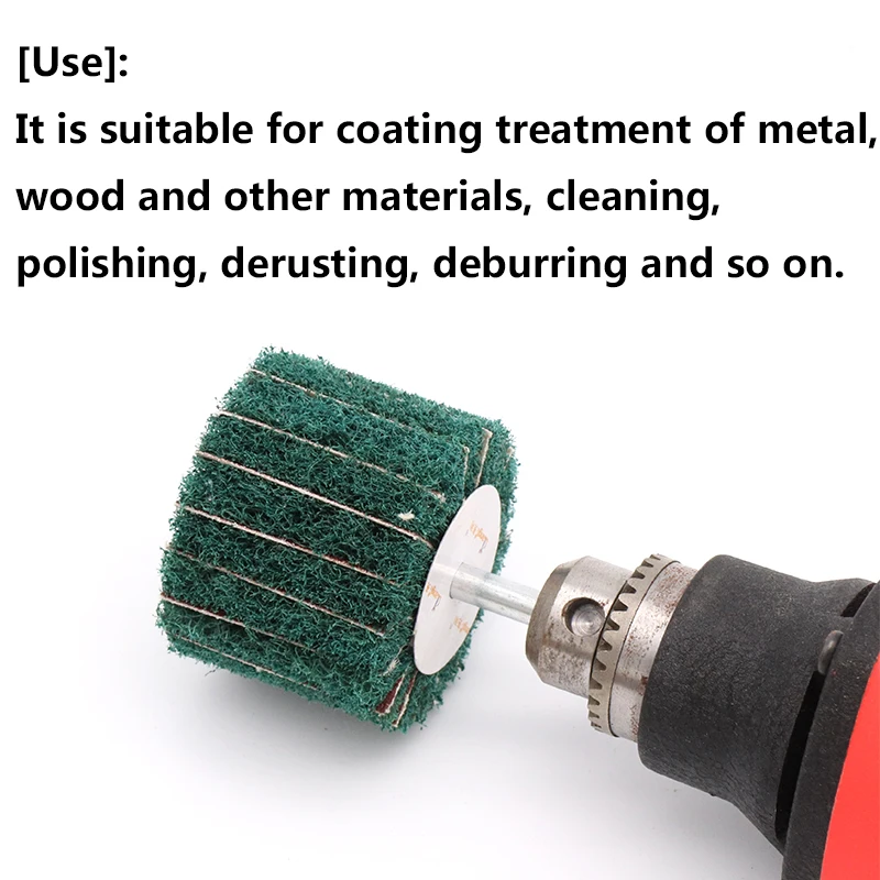 1 Cái 6Mm Chuôi Đánh Bóng Đầu Mài Cọ Rửa Miếng Lót Interleaf Chà Nhám Bánh Xe Sợi 25Mm-100Mm Cho kim Loại Phụ Kiện Dremel Dụng Cụ