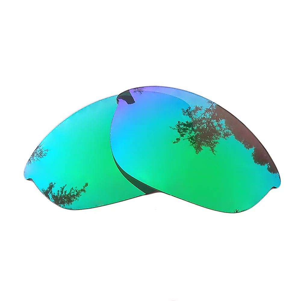 Green Mirrored Polarized Replacement Lenses for Half Jacket Sunglasses Frame 100% UVA & UVB