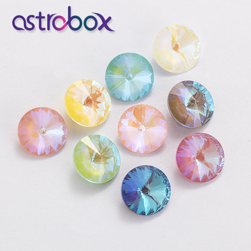 Astrobox New High Quality Glass Crystal Rivoli Rhinestones Pointback Sew On Stone Sewing Crafts wedding For Decoration Clothing