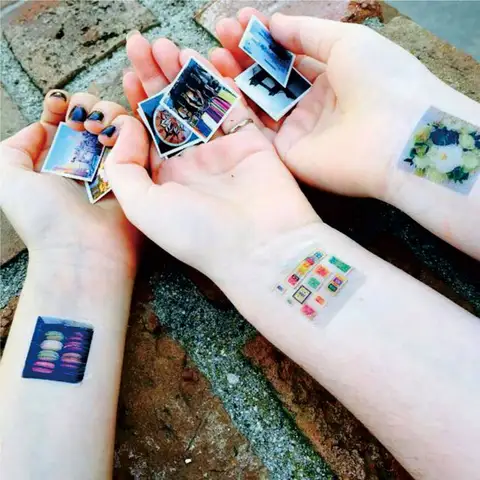 Anpassa ditt foto och din bild som tatueringsklistermärke. Skapa din personliga bröllopsfest och företagslogotyp eller ditt husdjur som klistermärke. 8 best sales specialanpassad tatuering - №5