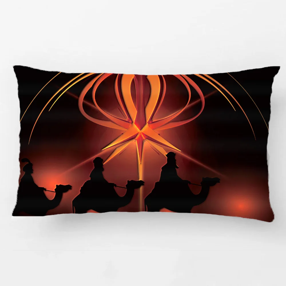 Christmas Wise Men Golden Star Of Bethlehem Throw Pillow Case Decorative Cushion Cover Pillowcase Customize Gift For Sofa Seat