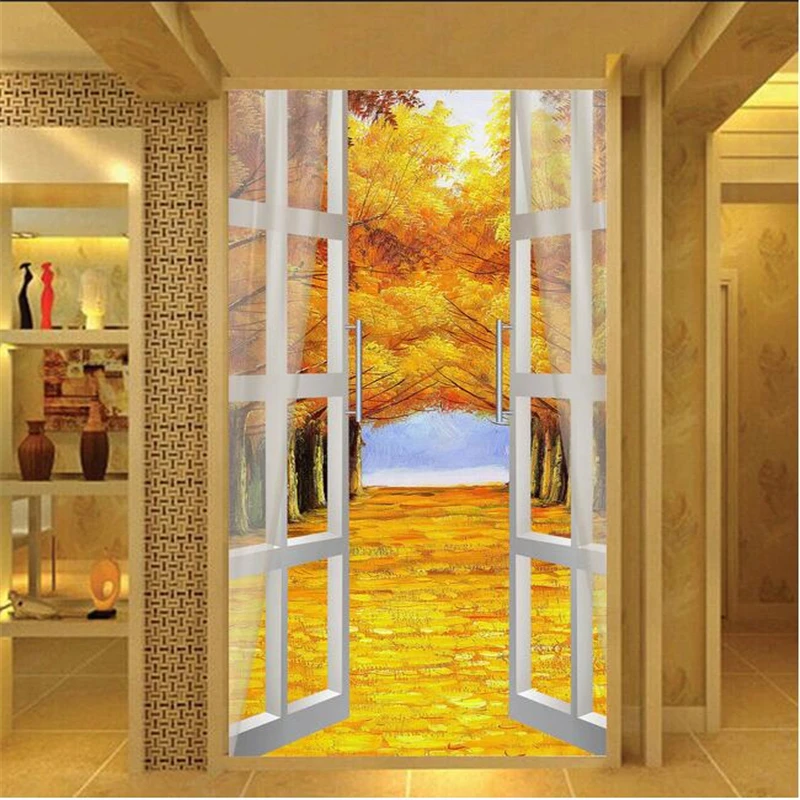 

wellyu Custom photo wallpaper 3d outdoors outside the golden floor of the hallway corridor living room TV background wall paper