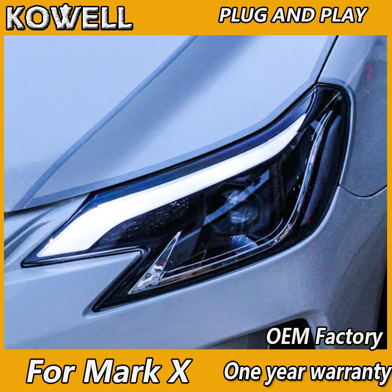 KOWELL Car Styling Head Lamp for Toyota Reiz Mark X Headlight 2013 2014 2015 New Reiz DRL Daytime Running Light Bi-Xenon HID