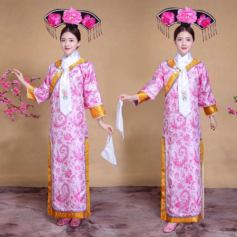 Hot Sale New Chinese Ancient Traditional Infanta Dramaturgic Costume Qing Dynasty Robe Dress Free Shipping costume ball Costume