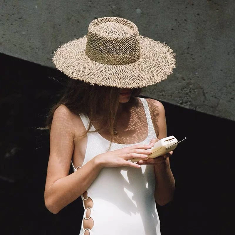 2019 Fashion Breathable Green Straw Beach Sun Hats For Women Hat Size 56-57 cm Cool Ladies Summer Hat Dropshipping Wholesale