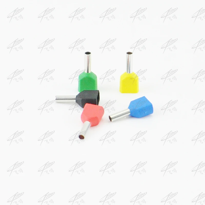 100PCS type double pipe insulated cold-press terminal Needle end Multicolor optional TE0508 1008 7508 1508 2508 2513