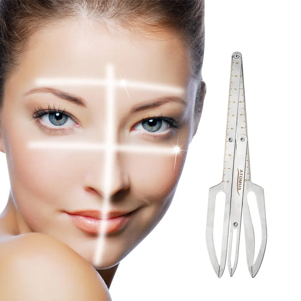 

ATOMUS Tattoo Permanet Makeup Eyebrow Ruler Measure Tool Professional Stainless steel Eyebrow Stencils Tattoo Accesories