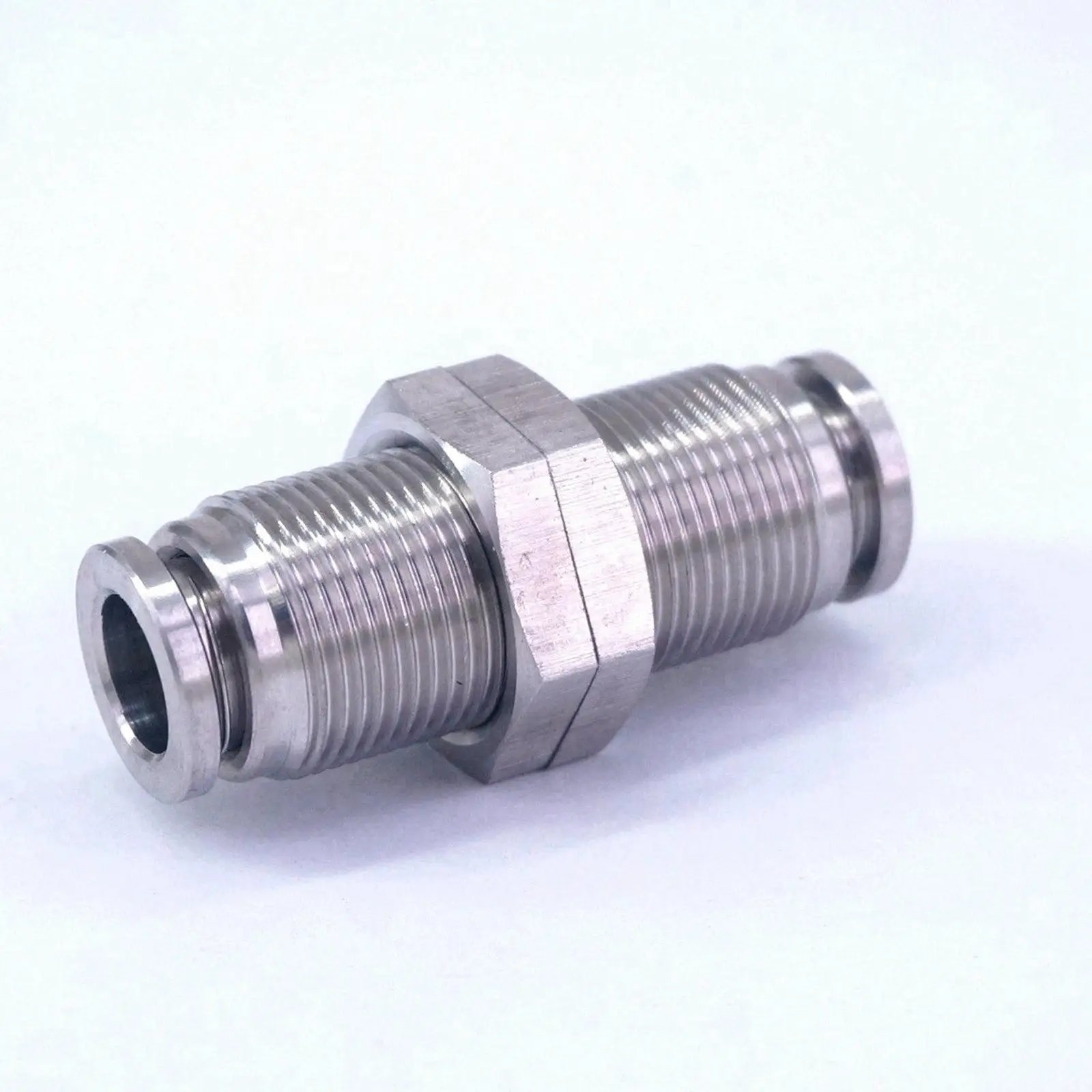 Fit Tube O.D 8mm Equal 304 Stainless Steel Bulkhead Union Push In Pneumatic Quick Fitting Anticorrosion Antioxidation